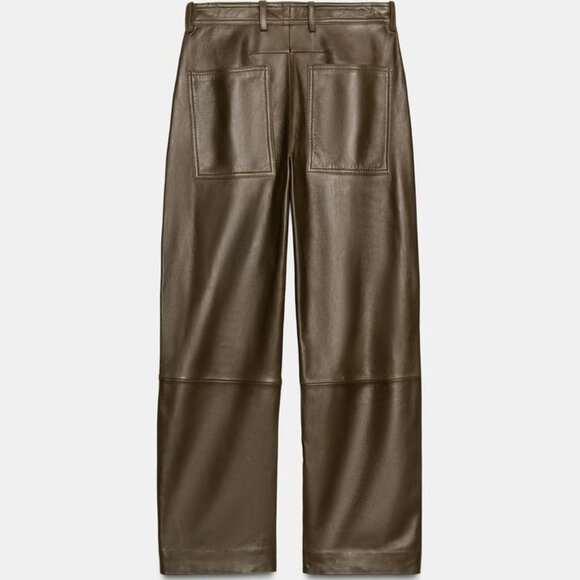 ZARA STRAIGHT LEATHER PANTS ZW COLLECTION LIMITED EDITION - Picture 2 of 5